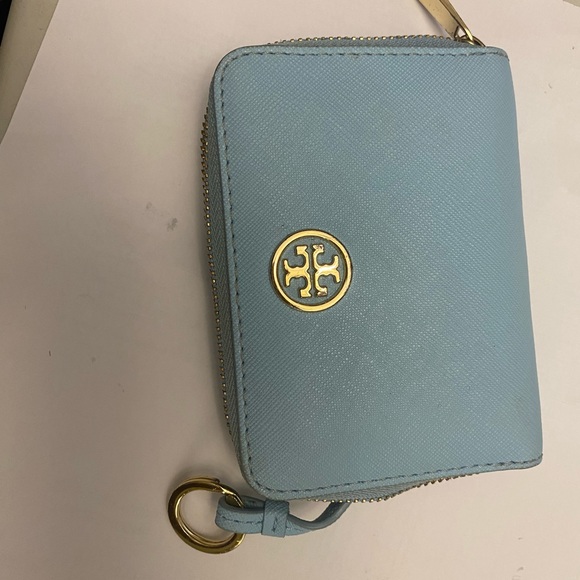 Tory Burch Handbags - Tory Burch Robinson Top Zip coin case blue